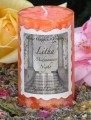 Litha Midsummers Night Ritual Candle 2x3 Pillar for Summer Solstice . Lemon, Madagascar Vanilla Bean and Sweet Cream